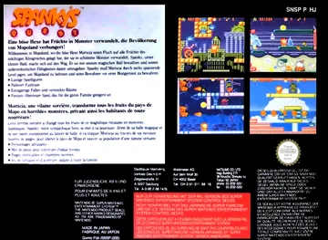 Spanky's Quest (Europe) box cover back